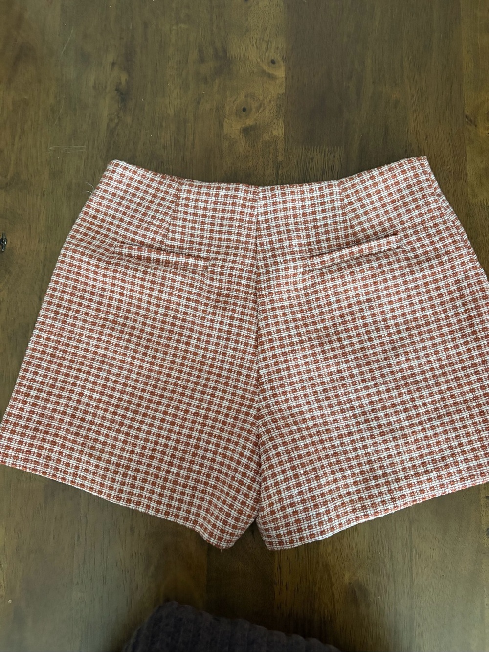 Altar’d State Two-Piece Tweed Crop Vest & Shorts Set in Rust Gingham Plaid - Picture 5 of 8